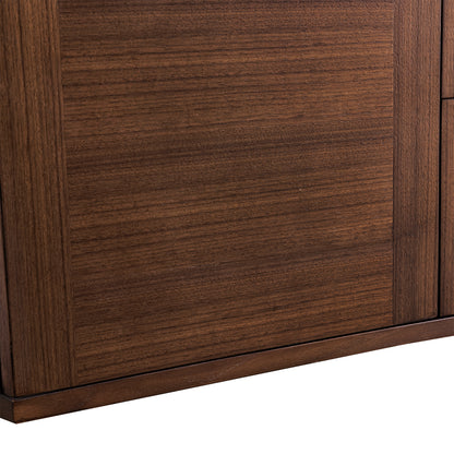 James Martin Vanities Amberly 72" Mid-Century Walnut Double Vanity With 3 CM Siberian Silestone Top