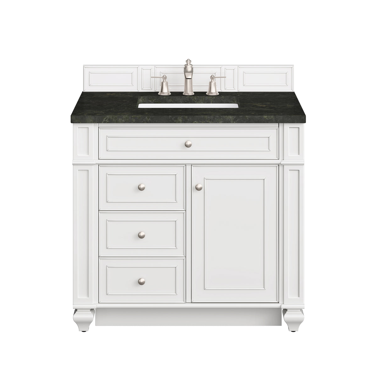 James Martin Vanities Bristol 36" Bright White Single Vanity With 3 CM Phantome Eclos Top