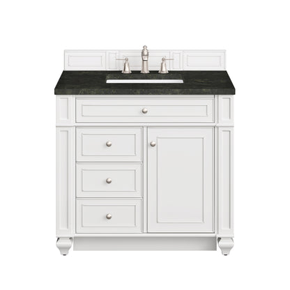 James Martin Vanities Bristol 36" Bright White Single Vanity With 3 CM Phantome Eclos Top