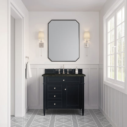 James Martin Vanities Brittany 36" Black Onyx Single Vanity With 3 CM Phantome Eclos Top