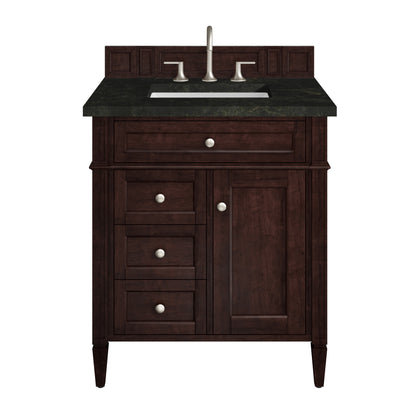 James Martin Vanities Brittany 30" Burnished Mahogany Single Vanity With 3 CM Phantome Eclos Top