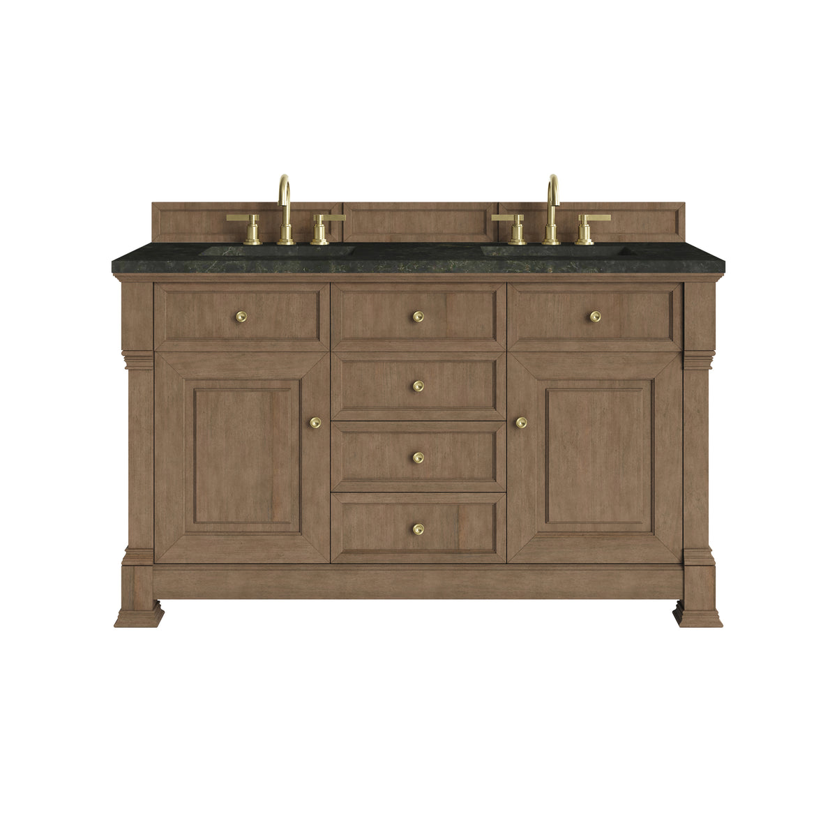 James Martin Vanities Brookfield 60" Pecan Double Vanity With 3 CM Phantome Eclos Top