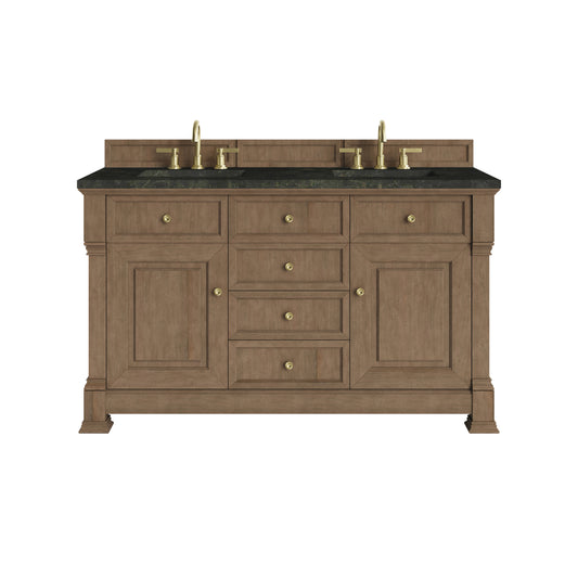 James Martin Vanities Brookfield 60" Pecan Double Vanity With 3 CM Phantome Eclos Top