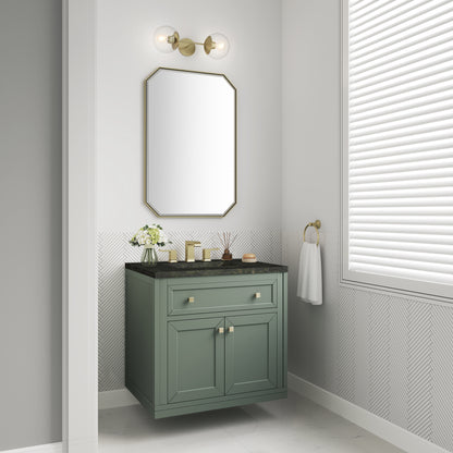 James Martin Vanities Chicago 30" Smokey Celadon Single Vanity With 3 CM Phantome Eclos Top