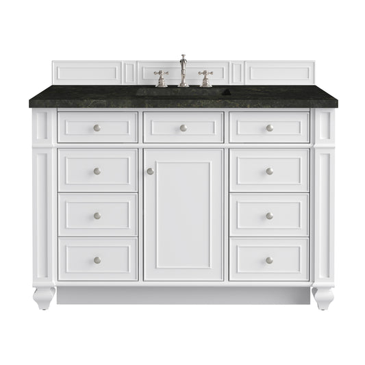James Martin Vanities Bristol 48" Bright White Single Vanity With 3 CM Phantome Eclos Top