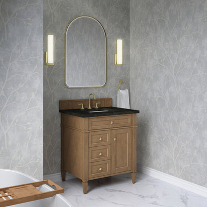 James Martin Vanities Brittany 30" Pecan Single Vanity With 3 CM Phantome Eclos Top