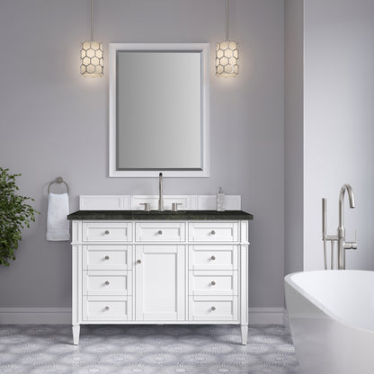 James Martin Vanities Brittany 48" Bright White Single Vanity With 3 CM Phantome Eclos Top