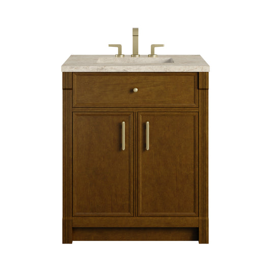 James Martin Vanities Bellshire 30" Honey Oak Single Vanity With 3 CM Tajnar Eclos Top