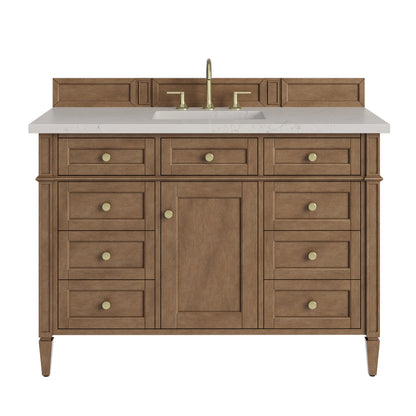 James Martin Vanities Brittany 48" Pecan Single Vanity With 3 CM Siberian Silestone Top