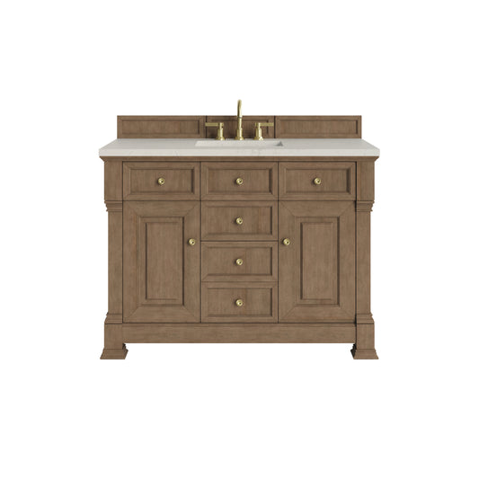 James Martin Vanities Brookfield 48" Pecan Single Vanity With 3 CM Siberian Silestone Top