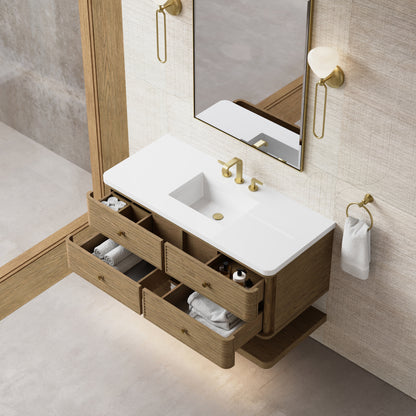 James Martin Vanities Allamari 48" Dune Mist Single Vanity With 3 CM White Zeus Silestone Top