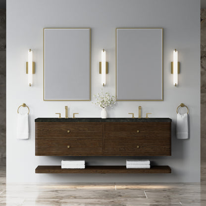 James Martin Vanities Allamari 72" Sable Double Vanity With 3 CM Phantome Eclos Top