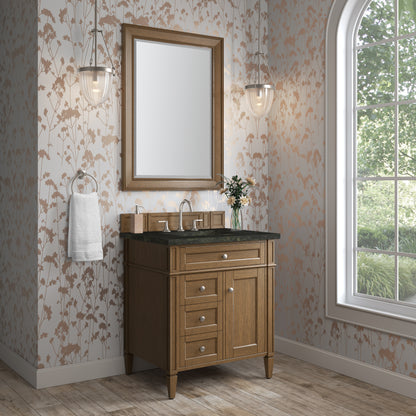 James Martin Vanities Brittany 30" Saddle Brown Single Vanity With 3 CM Phantome Eclos Top