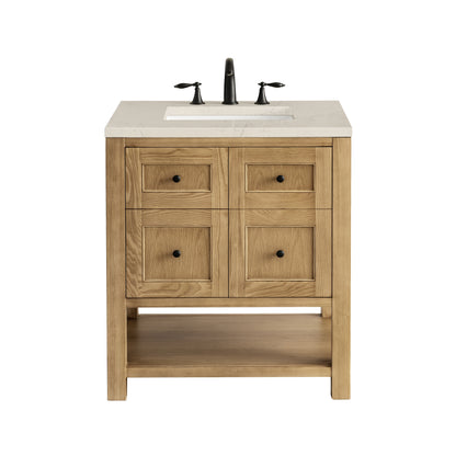 James Martin Vanities Breckenridge 30" Light Natural Oak Single Vanity With 3cm Siberian Silestone Top