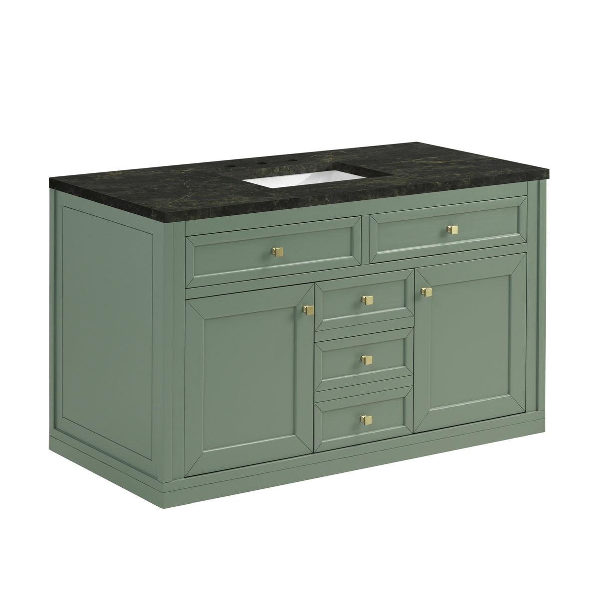 James Martin Vanities Chicago 48" Smokey Celadon Single Vanity With 3 CM Phantome Eclos Top