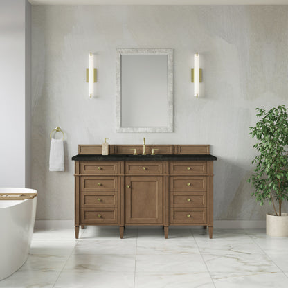 James Martin Vanities Brittany 60" Pecan Single Vanity With 3 CM Phantome Eclos Top