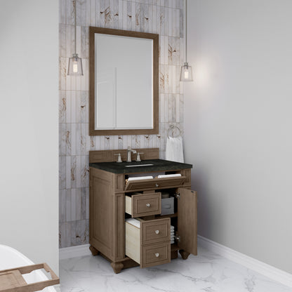 James Martin Vanities Bristol 30" Whitewashed Walnut Single Vanity With 3 CM Phantome Eclos Top