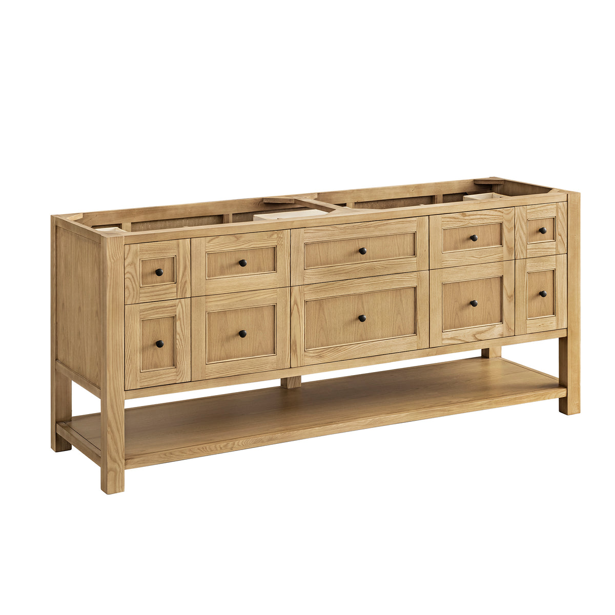 James Martin Vanities Breckenridge 72" Light Natural Oak Double Vanity With 3cm Siberian Silestone Top and FreePower Wireless Charger