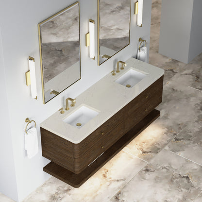 James Martin Vanities Allamari 72" Sable Double Vanity With 3 CM Siberian Silestone Top