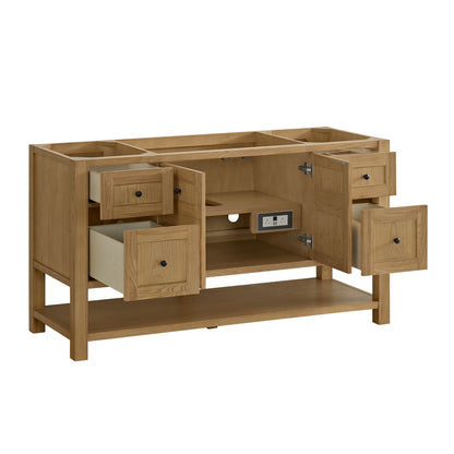 James Martin Vanities Breckenridge 60" Light Natural Oak Single Vanity With 3cm Siberian Silestone Top