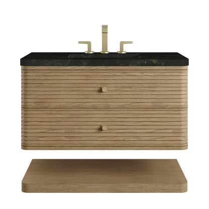 James Martin Vanities Allamari 36" Dune Mist Single Vanity With 3 CM Phantome Eclos Top
