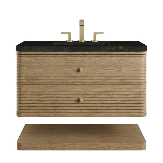 James Martin Vanities Allamari 36" Dune Mist Single Vanity With 3 CM Phantome Eclos Top