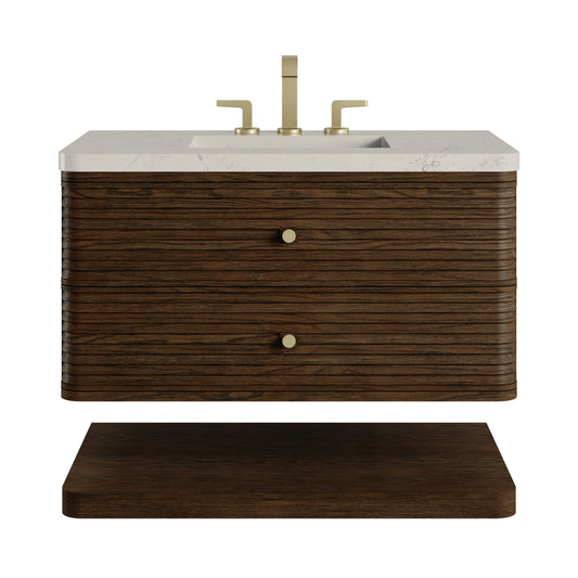 James Martin Vanities Allamari 36" Sable Single Vanity With 3 CM Siberian Silestone Top