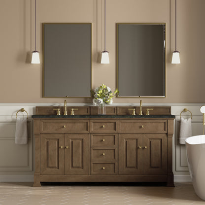James Martin Vanities Brookfield 72" Pecan Double Vanity With 3 CM Phantome Eclos Top