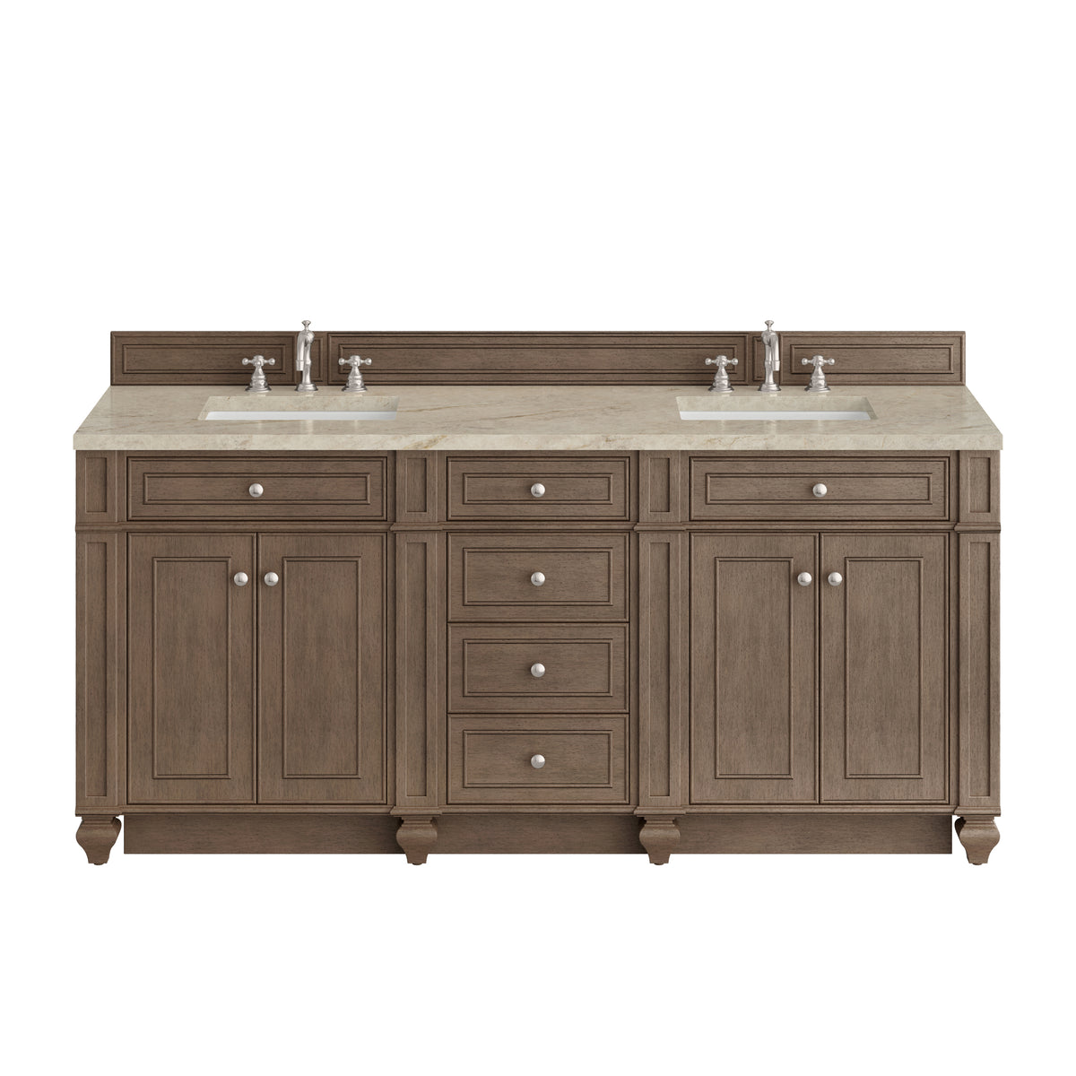 James Martin Vanities Bristol 72" Whitewashed Walnut Double Vanity With 3 CM Tajnar Eclos Top