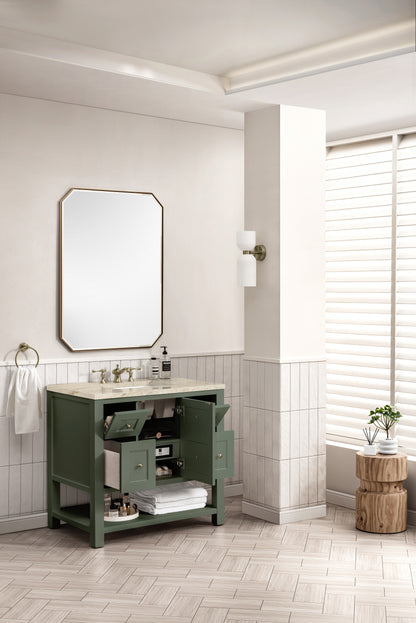 James Martin Vanities Breckenridge 36" Smokey Celadon Single Vanity With 3cm Tajnar Eclos Top