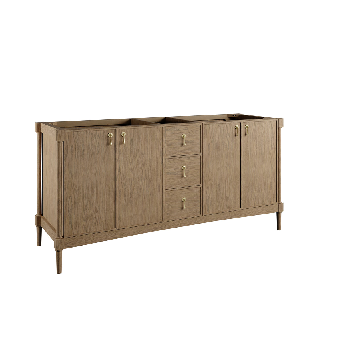 James Martin Vanities Kinnsden 72" Weathered Oak Double Vanity Cabinet
