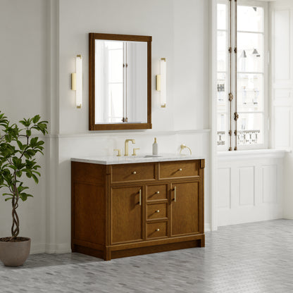 James Martin Vanities Bellshire 48" Honey Oak Single Vanity With 3 CM Eternal Jasmine Pearl Silestone Top