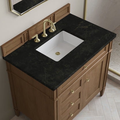 James Martin Vanities Brittany 36" Pecan Single Vanity With 3 CM Phantome Eclos Top