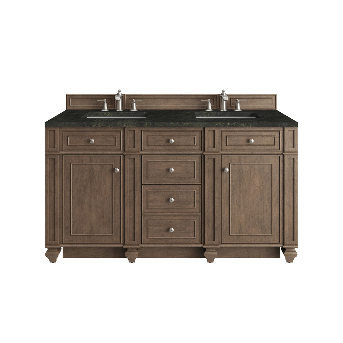 James Martin Vanities Bristol 60" Whitewashed Walnut Double Vanity With 3 CM Phantome Eclos Top