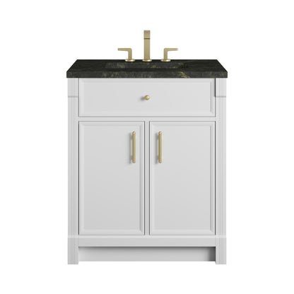 James Martin Vanities Bellshire 30" Bright White Single Vanity With 3 CM Phantome Eclos Top