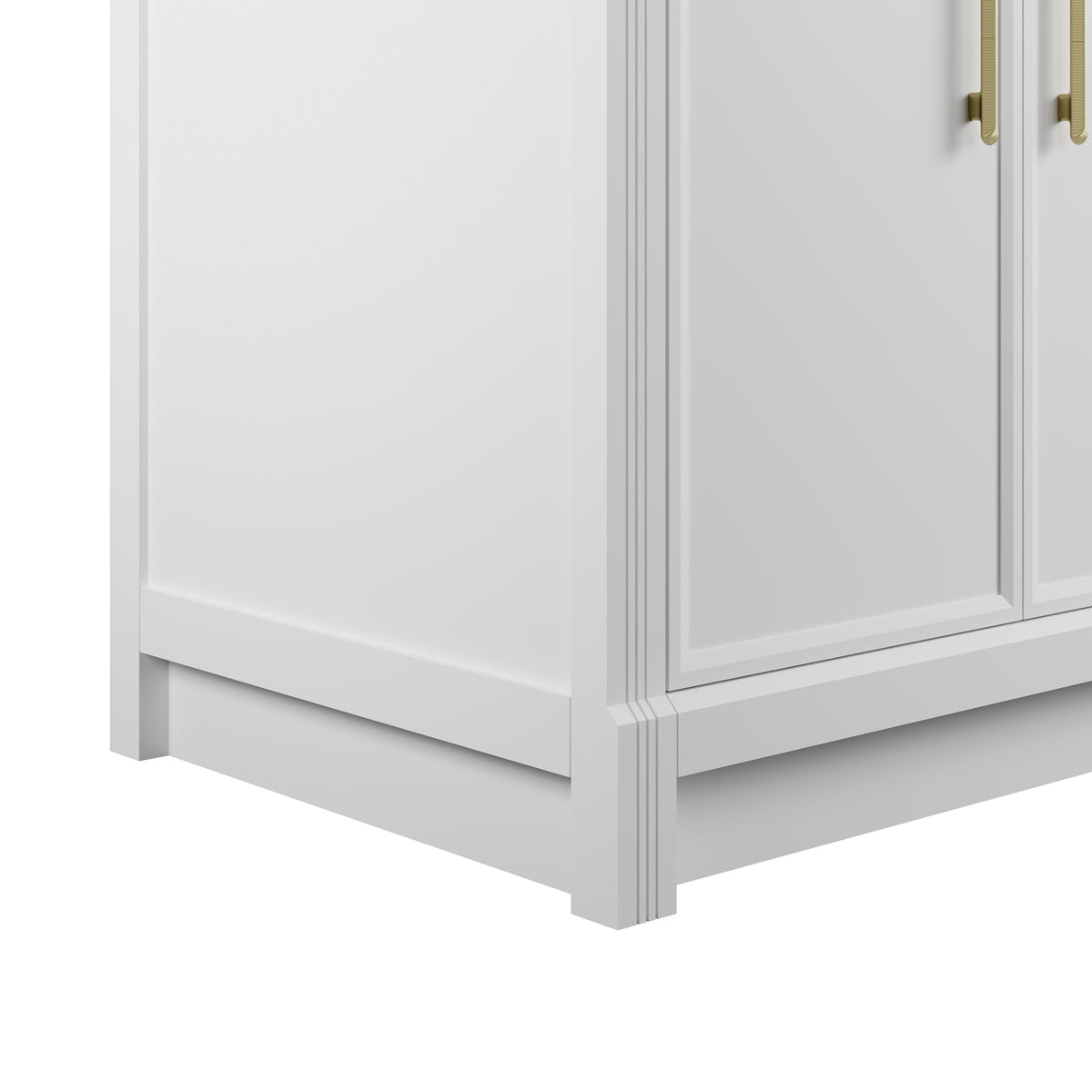 James Martin Vanities Bellshire 72" Bright White Double Vanity With 3 CM Siberian Silestone Top