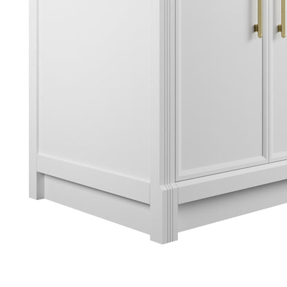 James Martin Vanities Bellshire 72" Bright White Double Vanity With 3 CM Siberian Silestone Top