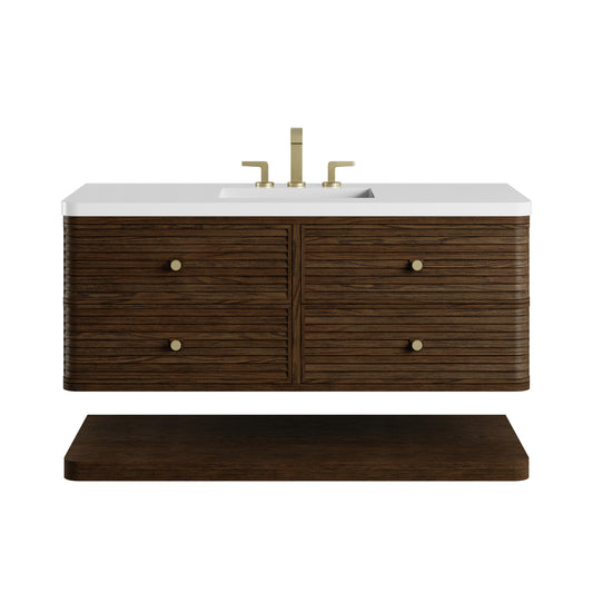James Martin Vanities Allamari 48" Sable Single Vanity With 3 CM White Zeus Silestone Top