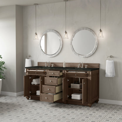 James Martin Vanities Bristol 72" Whitewashed Walnut Double Vanity With 3 CM Phantome Eclos Top