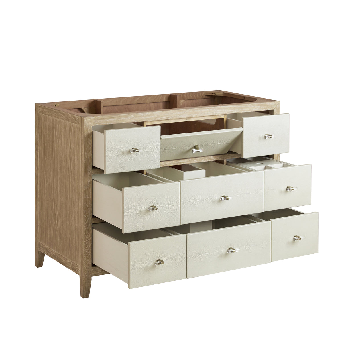 James Martin Vanities Celeste 48" Sunwashed Oak with Embossed Shagreen Single Vanity With 3 CM Tajnar Eclos Top