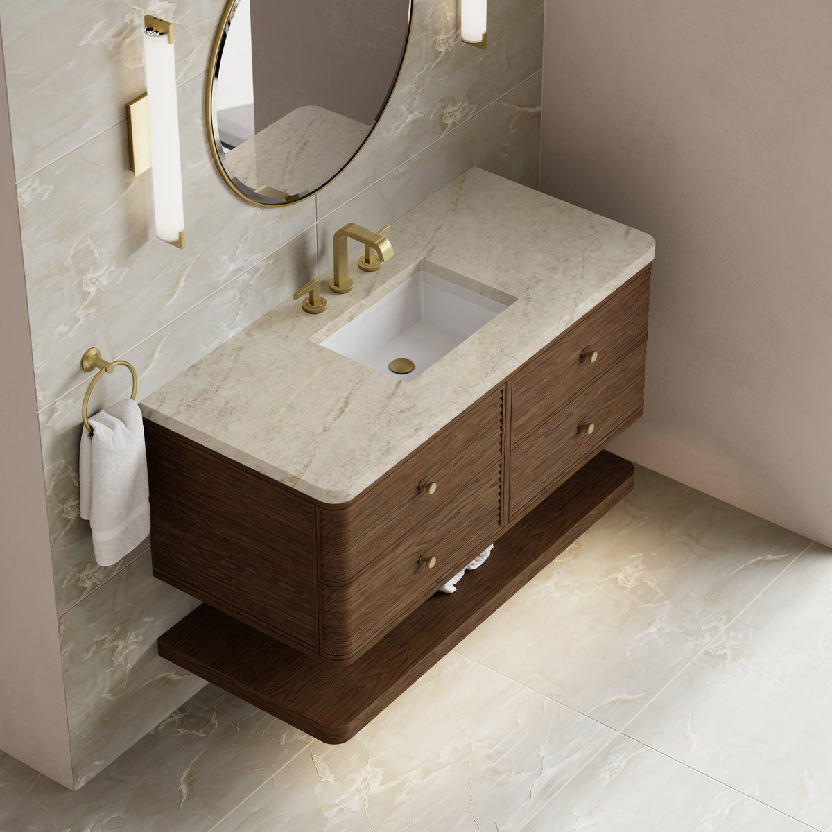 James Martin Vanities Allamari 48" Sable Single Vanity With 3 CM Tajnar Eclos Top