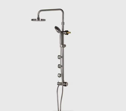 PULSE ShowerSpas Lanikai 2.5 GPM Rain Shower System in Brushed Nickel Finish With 3-Power Spray Body Jet and 5-Function Hand Shower