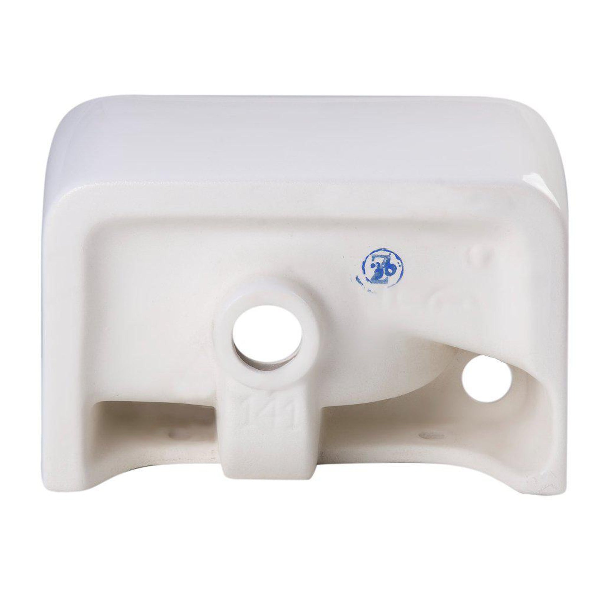 ALFI Brand AB101 14" White Wall-Mounted Rectangle Ceramic Bathroom Sink With Single faucet Hole and Overflow