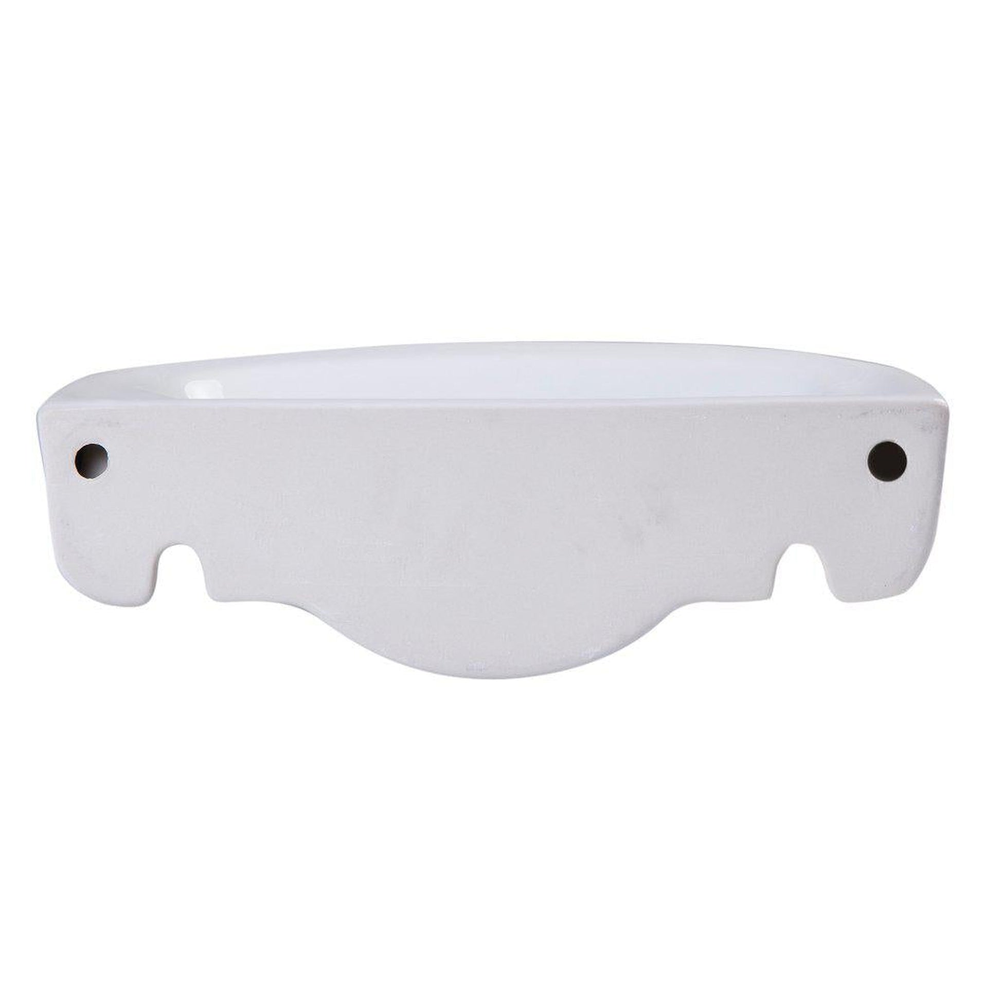 ALFI Brand AB102 16" White Wall-Mounted U-Shaped Ceramic Bathroom Sink With Single Faucet Hole