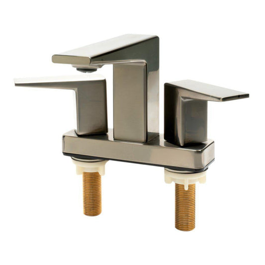 ALFI Brand AB1020-BN Brushed Nickel Centerset Brass Bathroom Sink Faucet With Two Lever Handles
