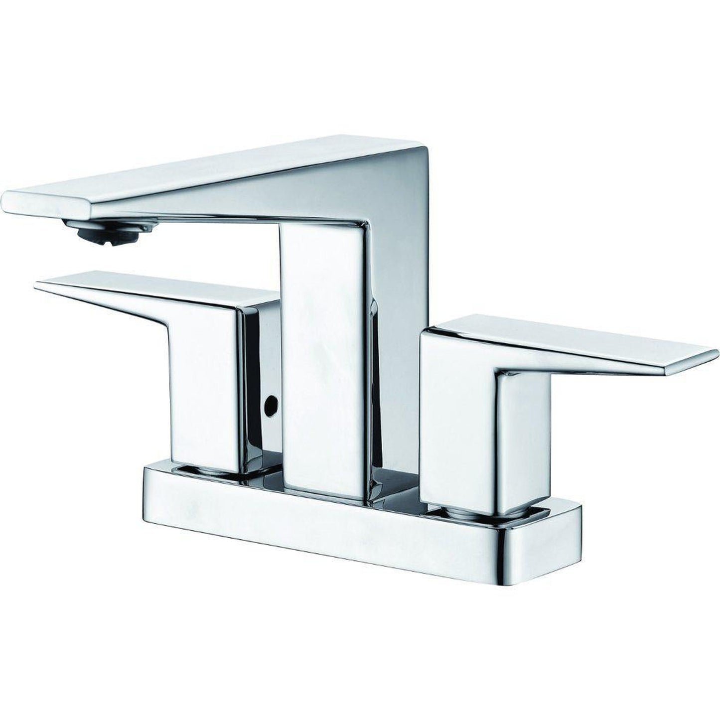 ALFI Brand AB1020-PC Brushed Nickel Centerset Brass Bathroom Sink Faucet With Two Lever Handles