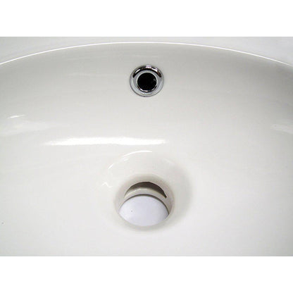 ALFI Brand AB107 17" White Wall-Mounted Euro Styled Oval Ceramic Bathroom Sink With Single Faucet Hole and Overflow