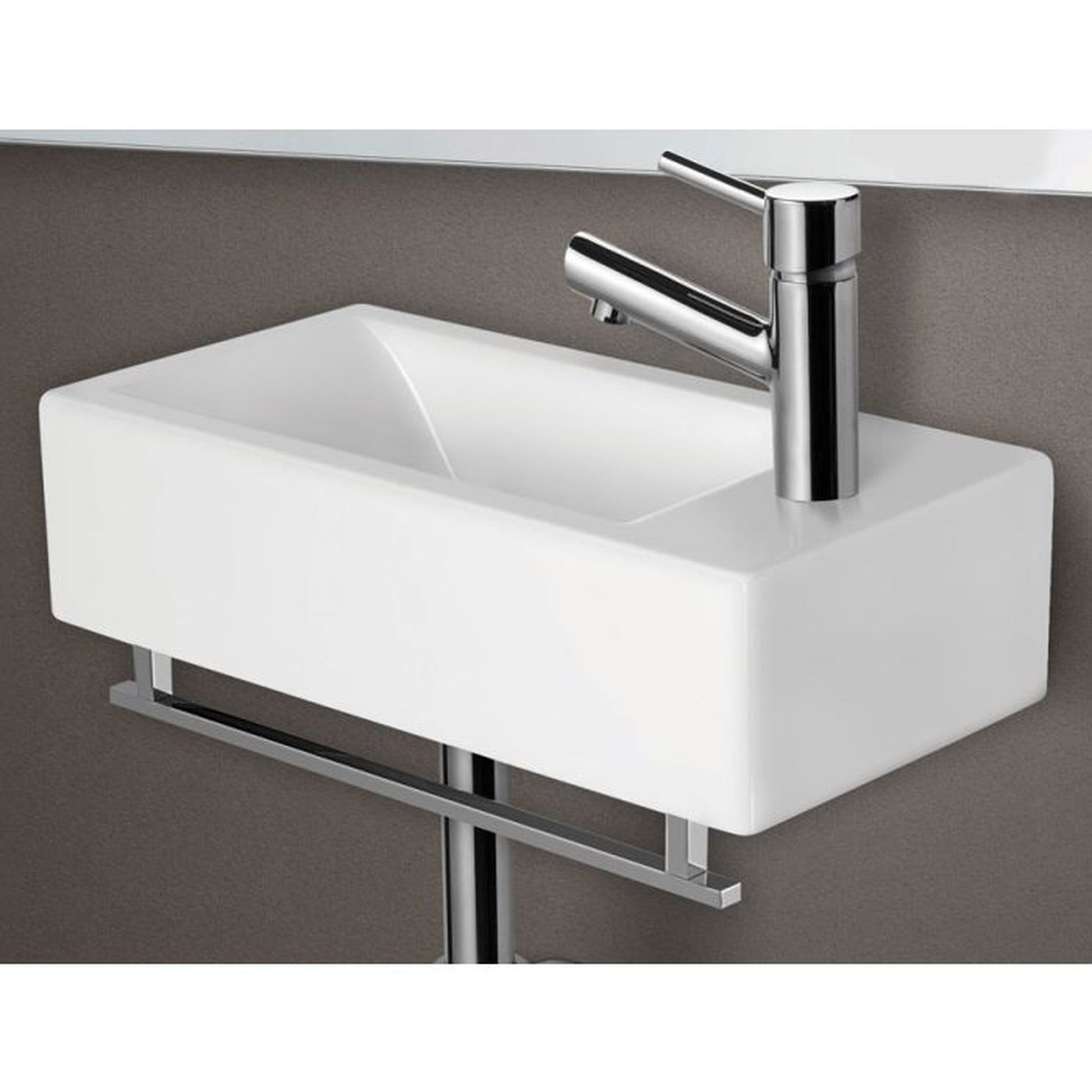 ALFI Brand AB108TB 17" Chrome Squared Towel Bar Addition to the AB108 Bathroom Sink