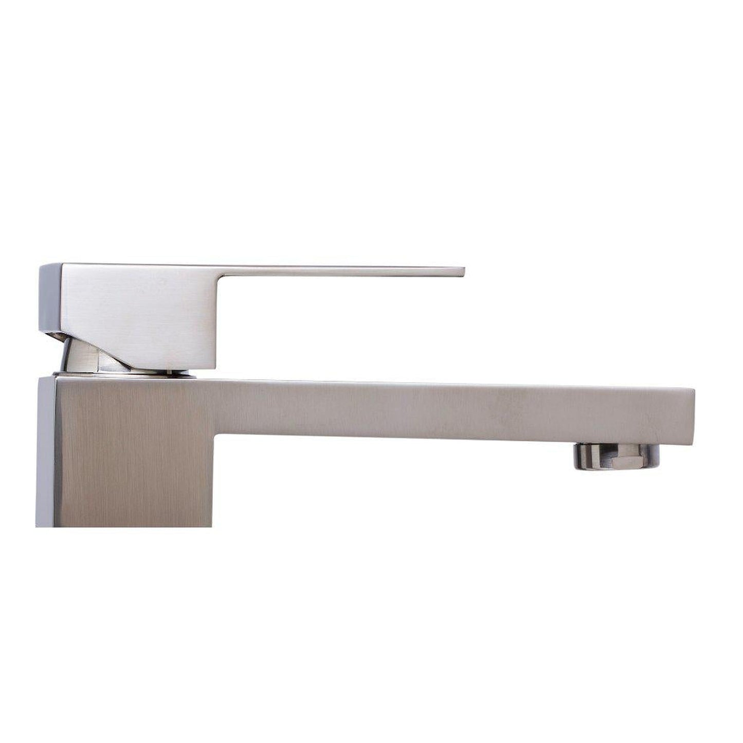 ALFI Brand AB1129-BN Brushed Nickel Vessel Square Spout Brass Bathroom Sink Faucet With Single Lever