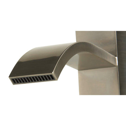 ALFI Brand AB1158-BN Brushed Nickel Vessel Square Body Curved Spout Brass Bathroom Sink Faucet With Single Lever